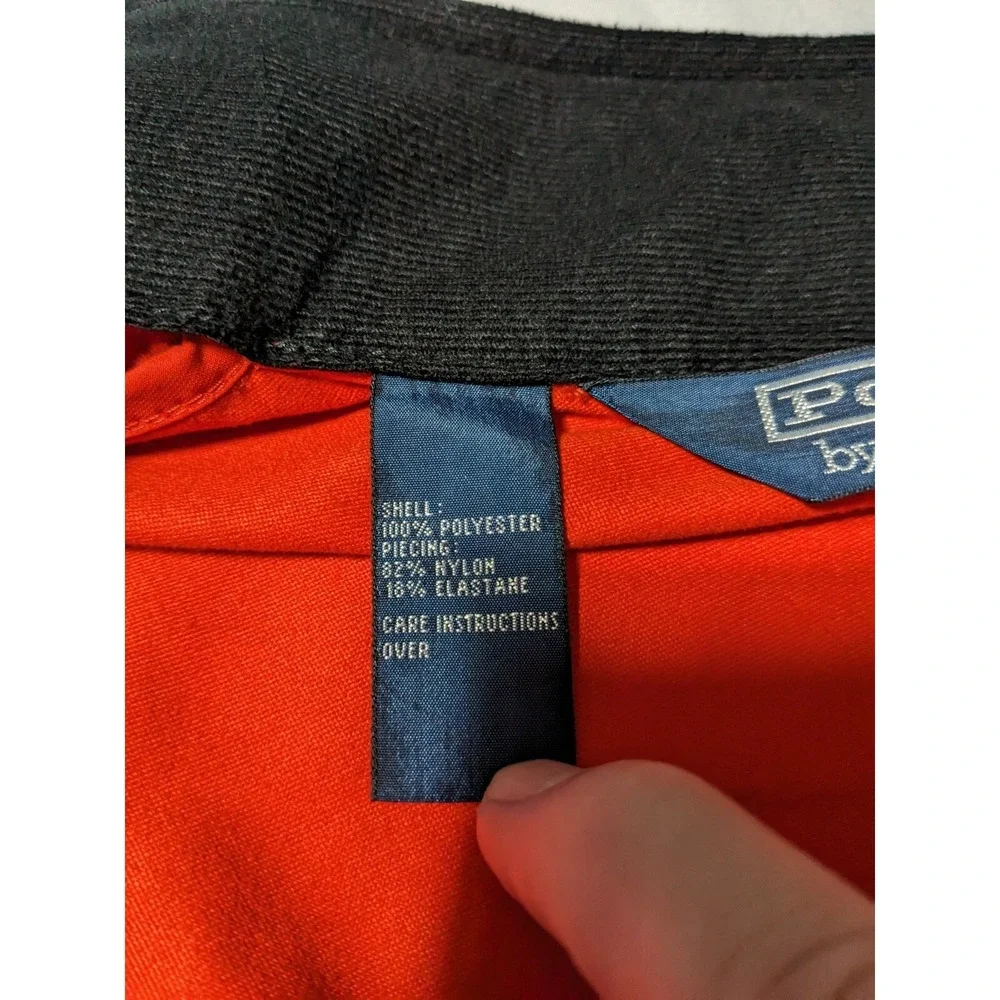 VTG POLO RALPH LAUREN Men Large Orange Full Zip Long Sleeve Windbreaker‎ Jacket